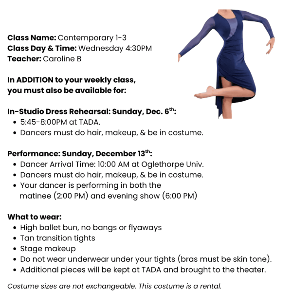 Contemporary 1-3 Costume Tag Template Ages 10+