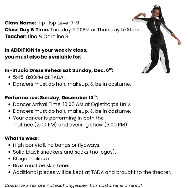 Hip Hop 7-9 Costume Tag Template Ages 10+